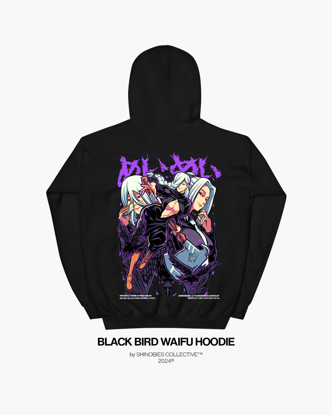 Black Bird Waifu Pullover Hoodie