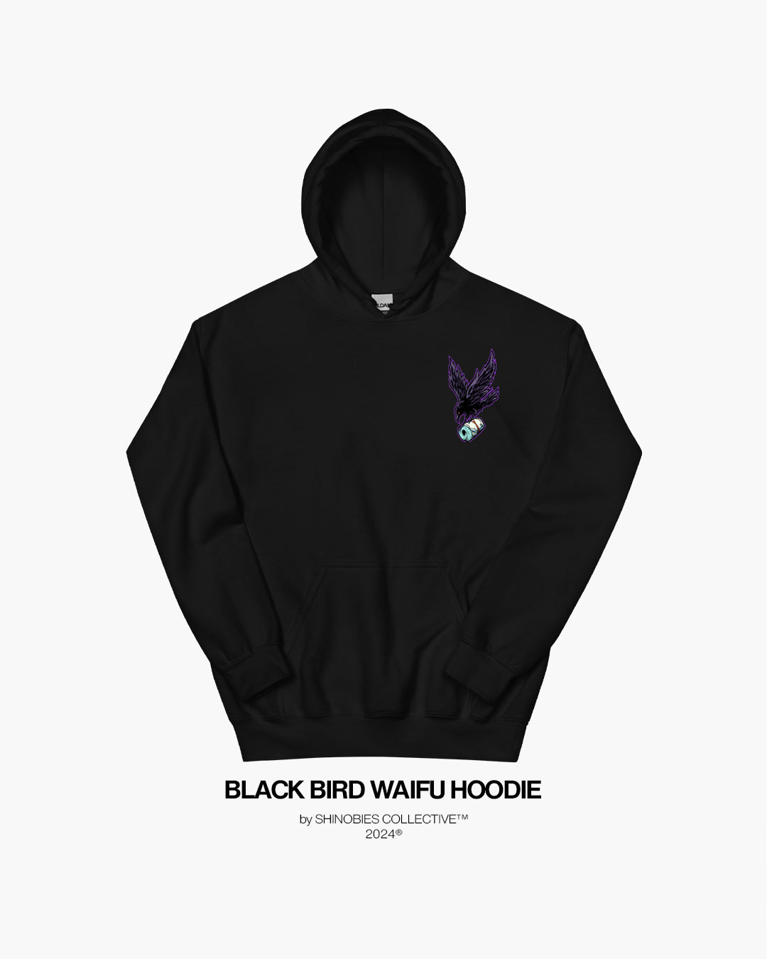 Black Bird Waifu Pullover Hoodie