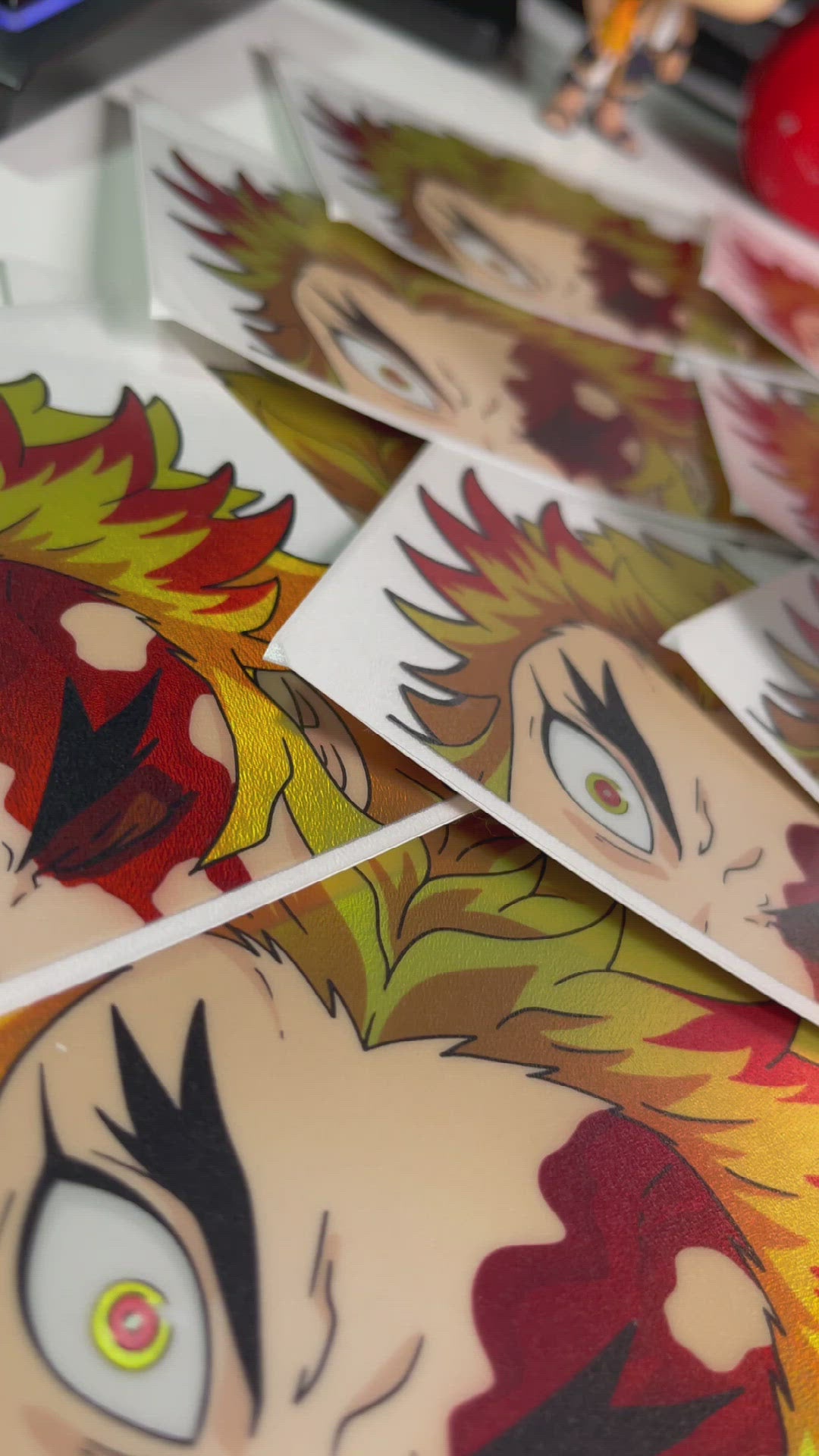 Oni Flame Pillar Hashira Demon Anime Waterproof Vinyl Sticker 