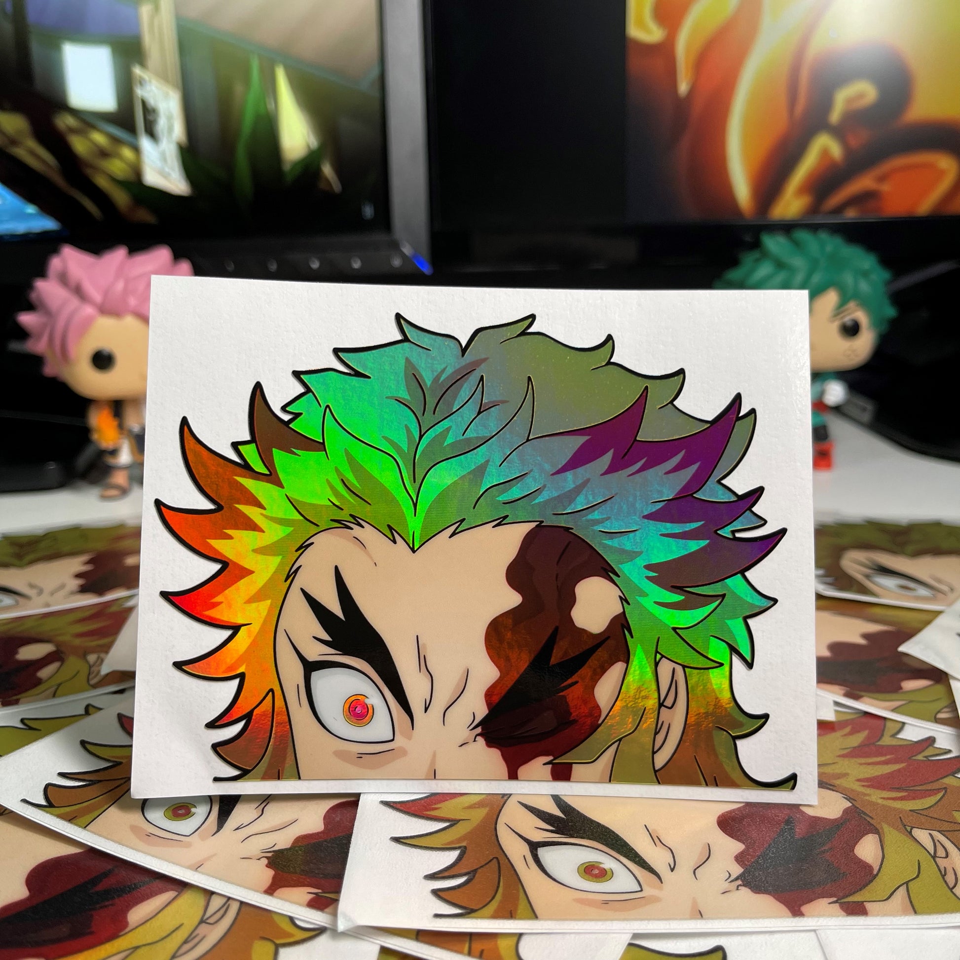 Oni Flame Pillar Hashira Demon Anime Waterproof Vinyl Sticker 